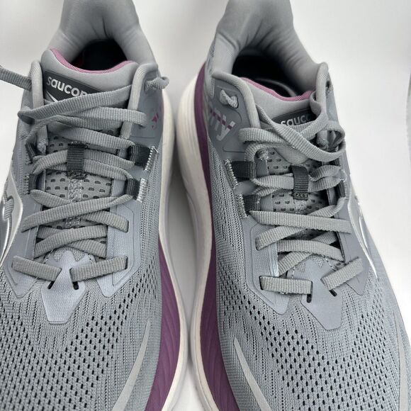 Saucony Hurricane 24 Shoes Womens Size 10 Gray Purple Running Cushioned Trainer - Picture 4 of 12